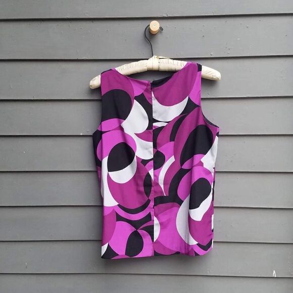 Dana Buchman Purple/Gray/Black Geometric Print Poly Shell -Med - Picture 2 of 5
